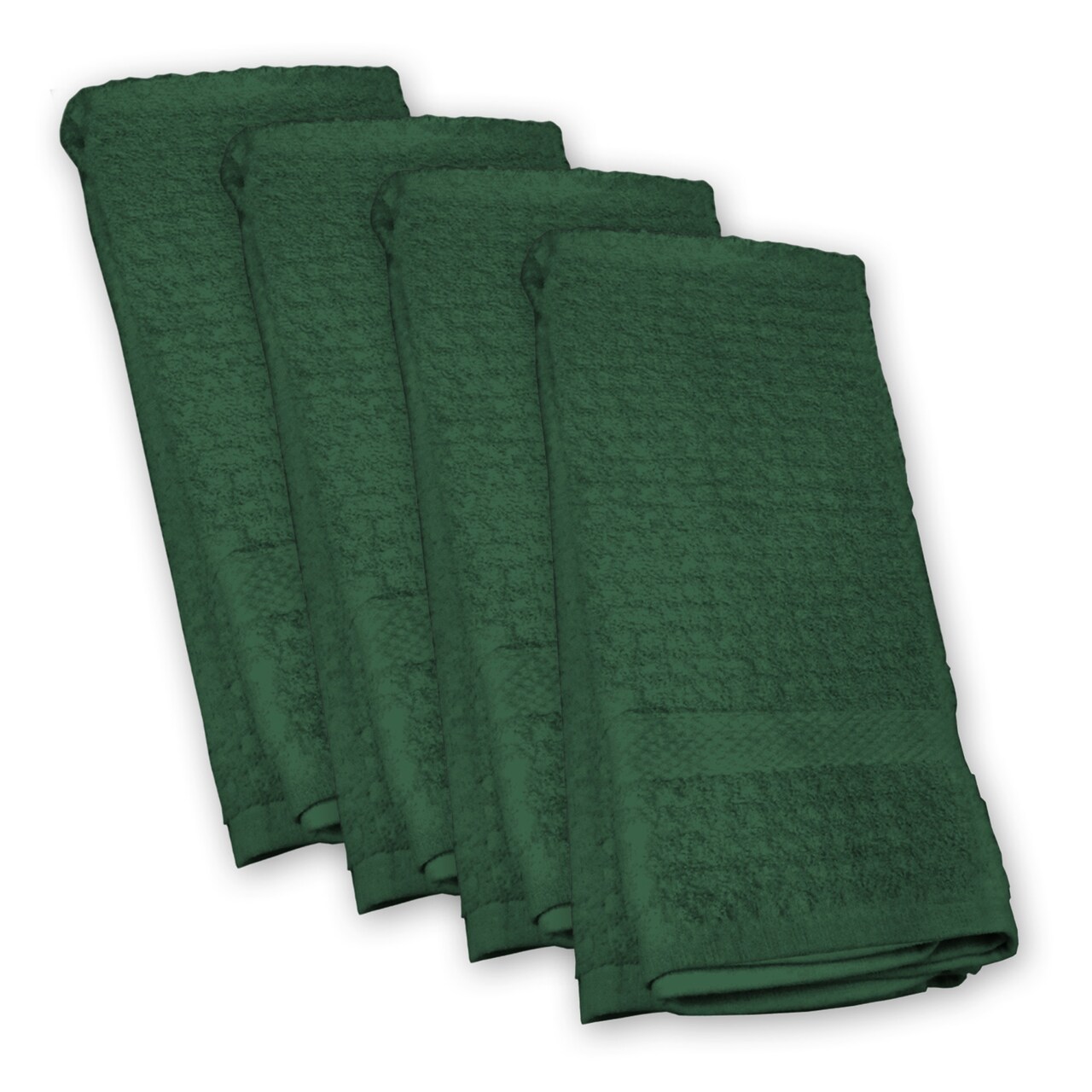 Contemporary Home Living Waffle Weave Terry Cotton Dish Towels - 26" - Green - Set of 4